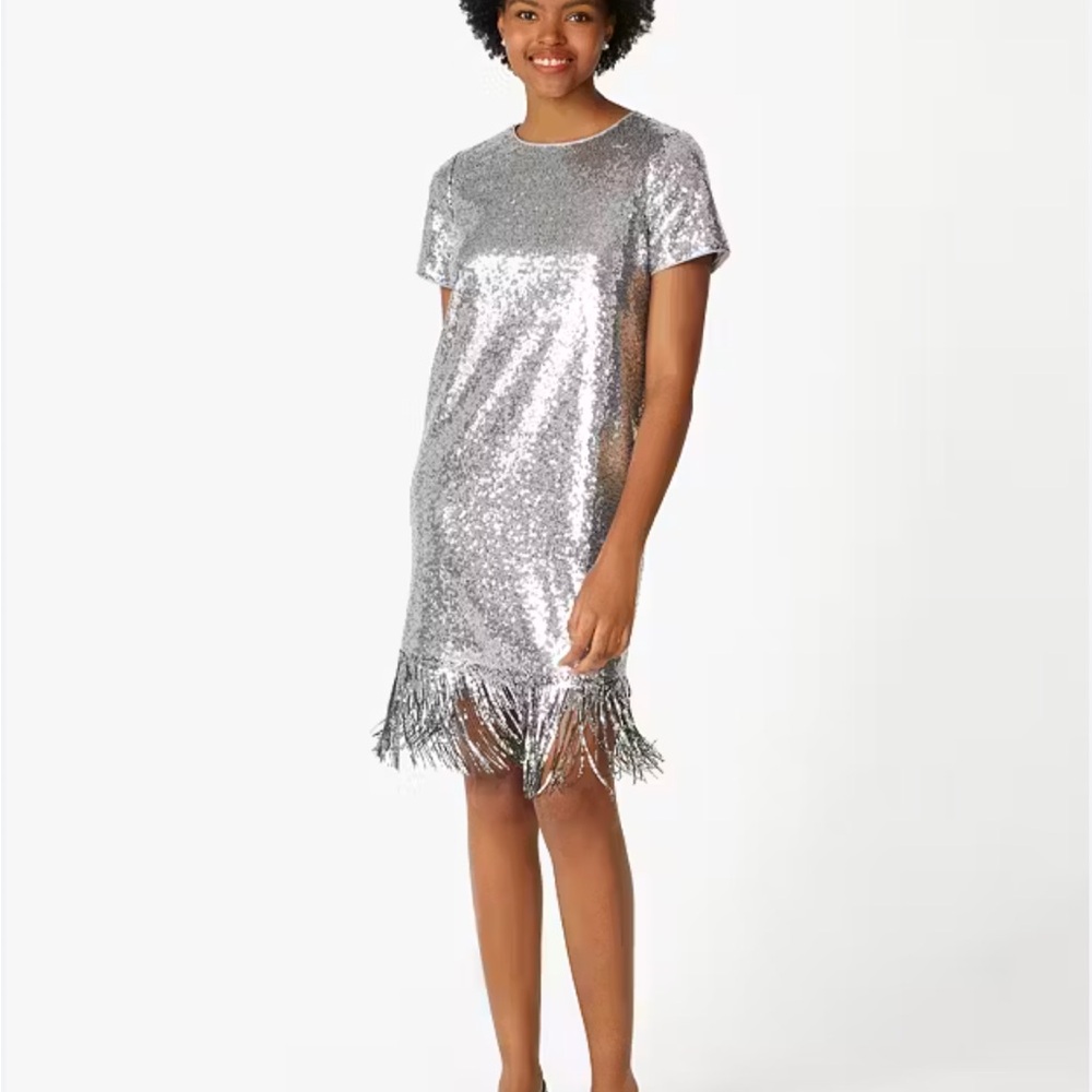 Kate Spade Silver Sequin Mini Dress